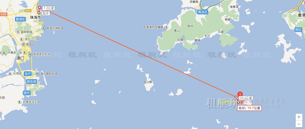 珠海揚名游艇碼頭→廟灣島→珠海揚名游艇碼頭 珠海揚名游艇碼頭→廟灣島→珠海揚名游艇碼頭